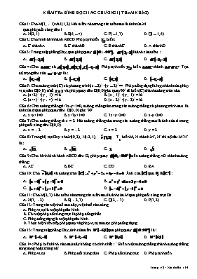 Kiểm tra Hình học 11 NC chương I (tham khảo)